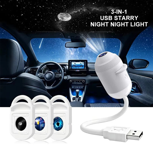 Glowbit galaxy projector with USB cable and projection films