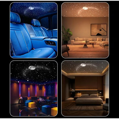 Starry sky projection in a car interior, living room and bedroom