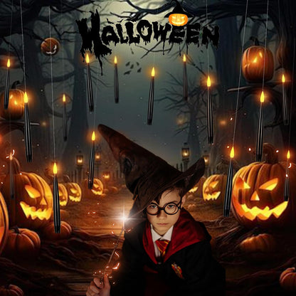 Floating Candles with Wand, Halloween Magic Flameless Candles
